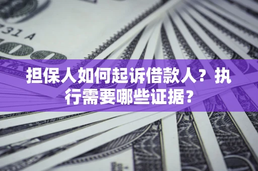 武汉担保人如何起诉借款人？执行需要哪些证据？